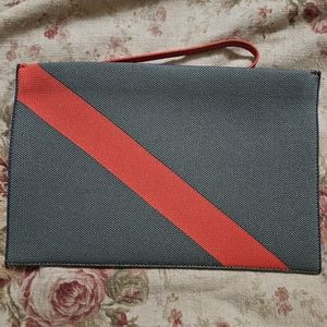 Rothys green stripe essential pouch